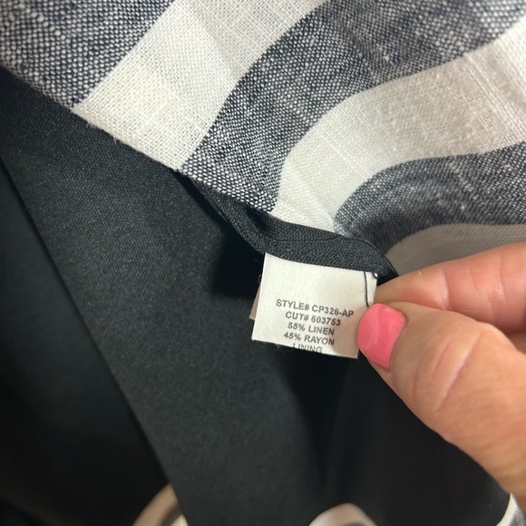 Anthropologie Eva Franco Oversized Striped Linen Blend Blazer Jacket Size SP - Picture 7 of 14